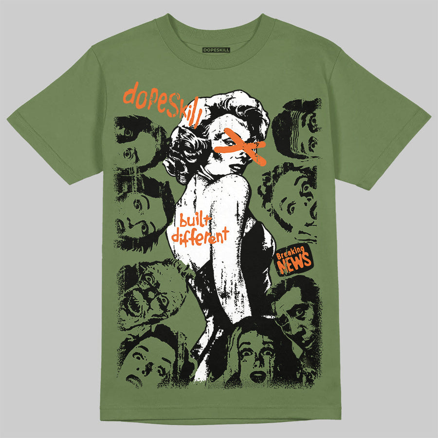 Olive Collection DopeSkill T-Shirt Built Different Graphic