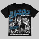 Military Blue 4s Oversize Print 'No Money No Lust' DopeSkill Graphic T-shirt