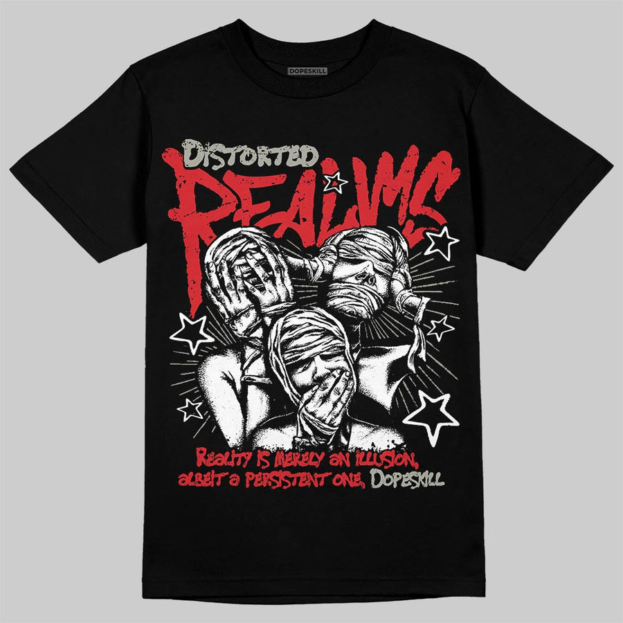 Fire Red 3s DopeSkill T-Shirt Distorted Realms Graphic