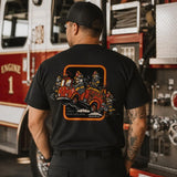 [MADE IN US] Men's Graphic T-Shirt - Retro Fire Truck, Skeleton Firefighter Design - Gift for Firefighters, Graphic T Shirts 3