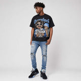 Black University Blue 5s DopeSkill Oversize Print T-Shirt Overstack Graphic