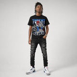 “True Blue” 3s DopeSkill T-Shirt Threat Graphic
