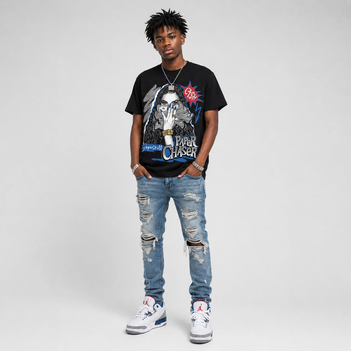 “True Blue” 3s DopeSkill T-Shirt NPC Graphic