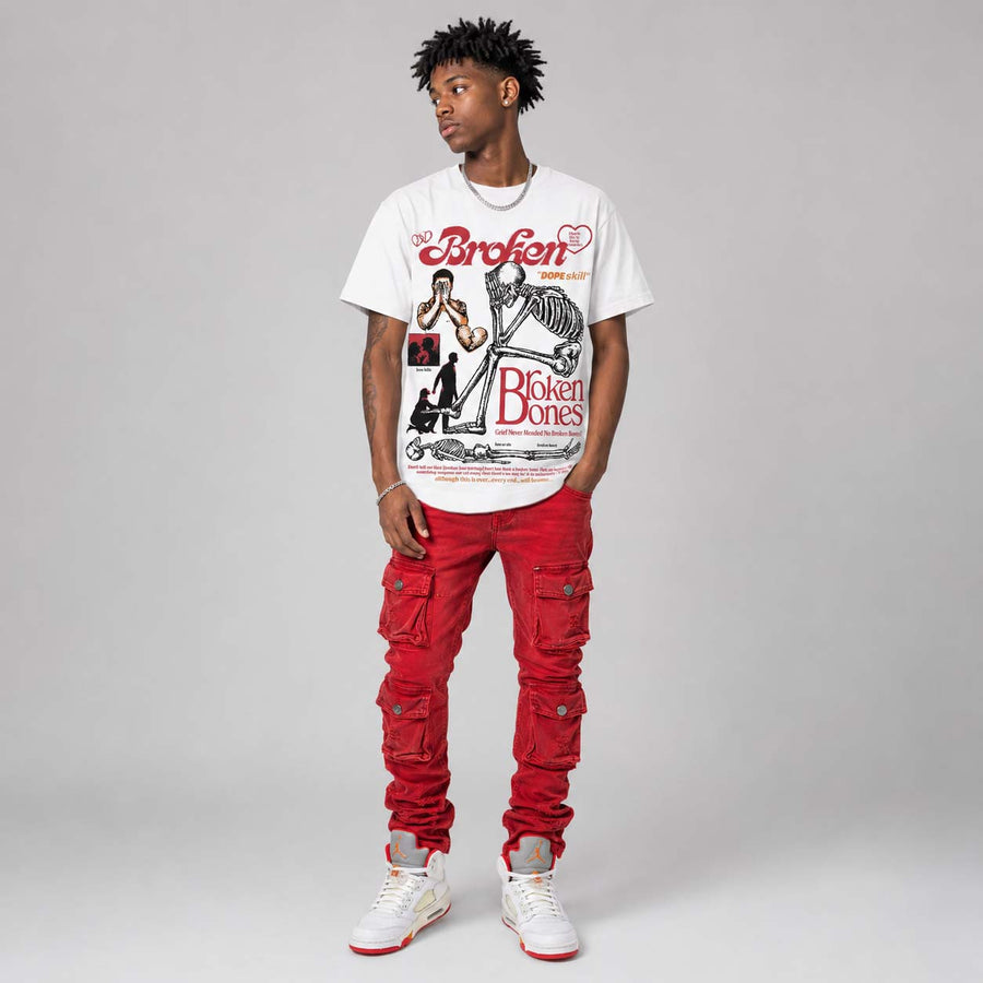 Sunset 5s DopeSkill T-Shirt Broken Bones Graphic