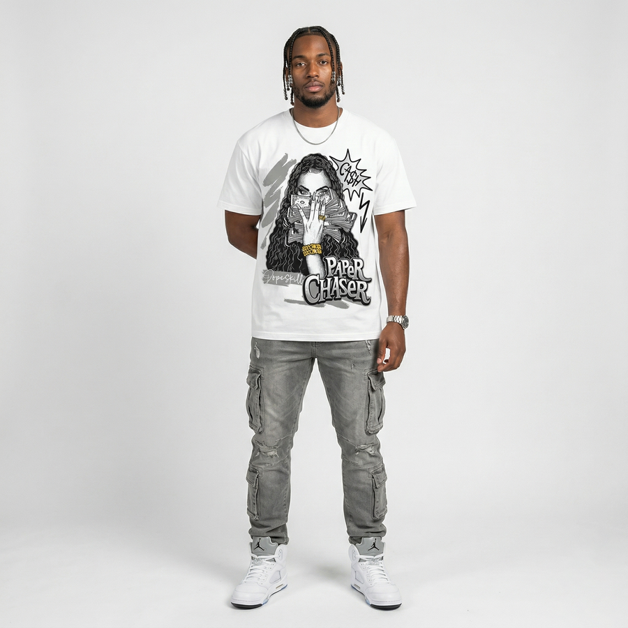 White Metallic 5s DopeSkill T-Shirt NPC Graphic