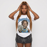 Black University Blue 5s DopeSkill T-Shirt Money Loves Me Graphic