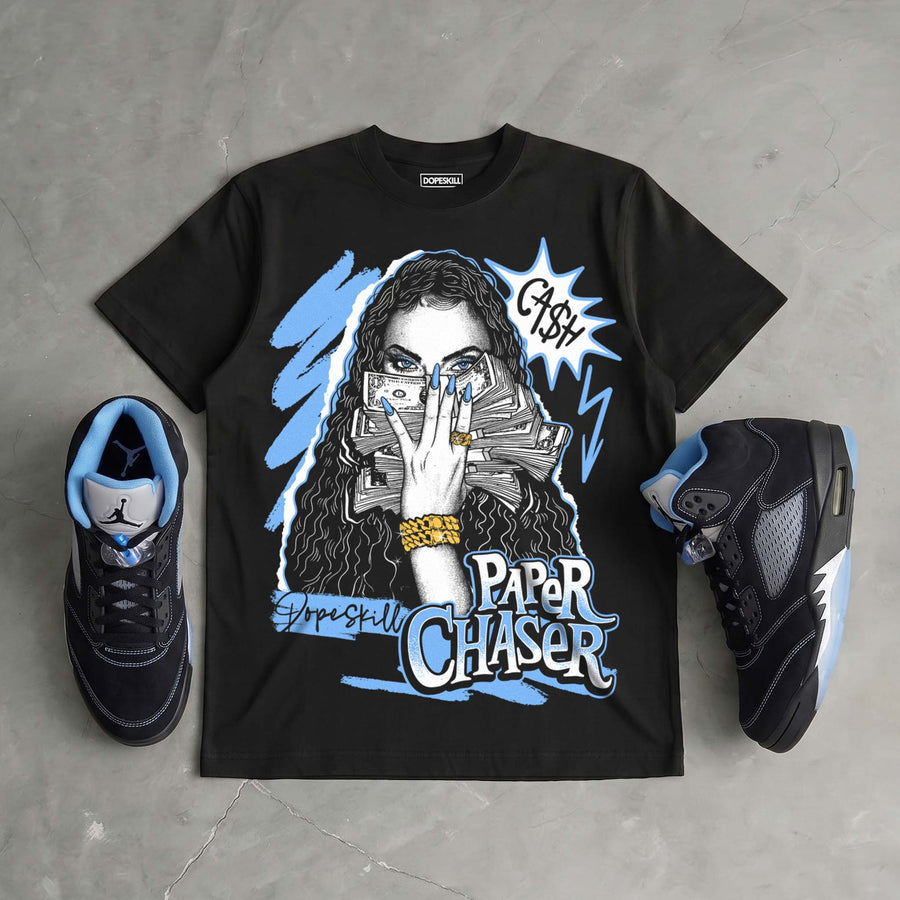 Black University Blue 5s DopeSkill T-Shirt NPC Graphic