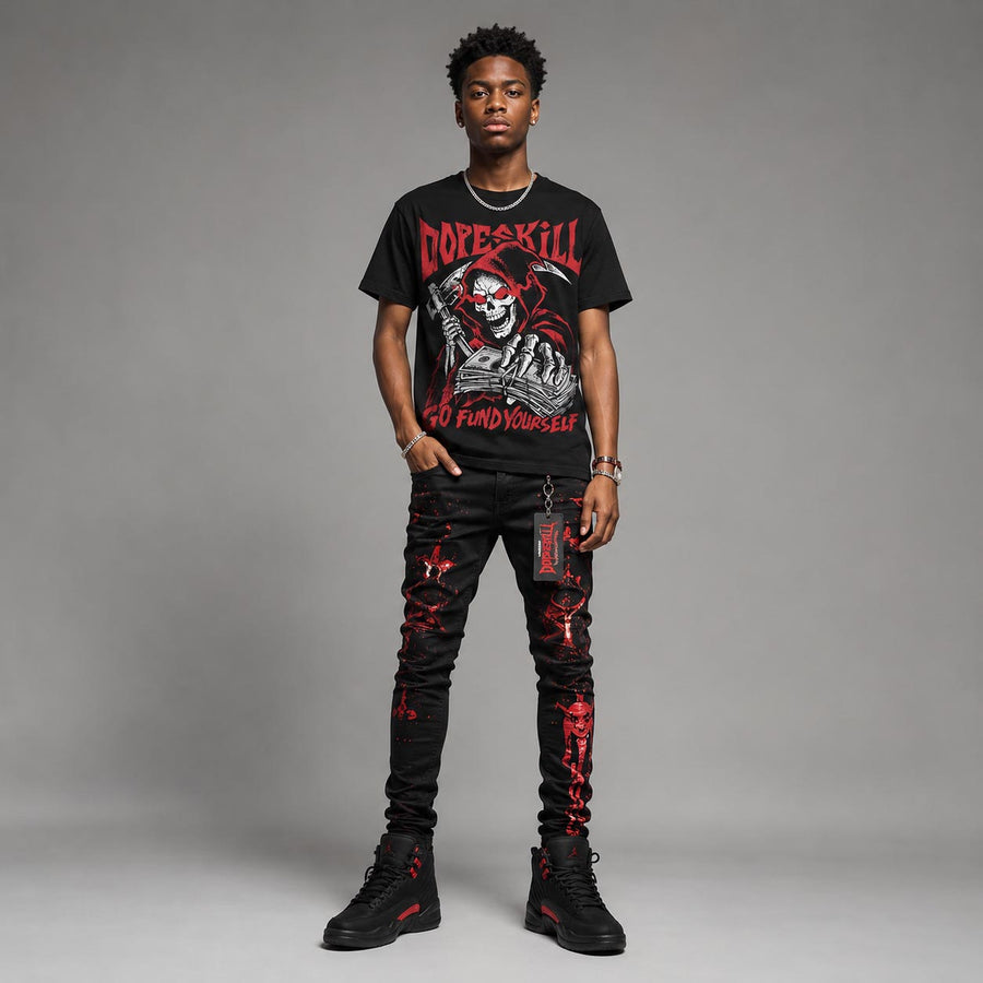 “Bloodline” 12s DopeSkill T-Shirt Go Fund Yourself Graphic
