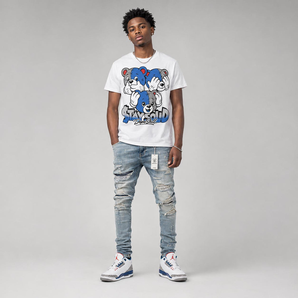 “True Blue” 3s DopeSkill T-Shirt Stay Solid Graphic
