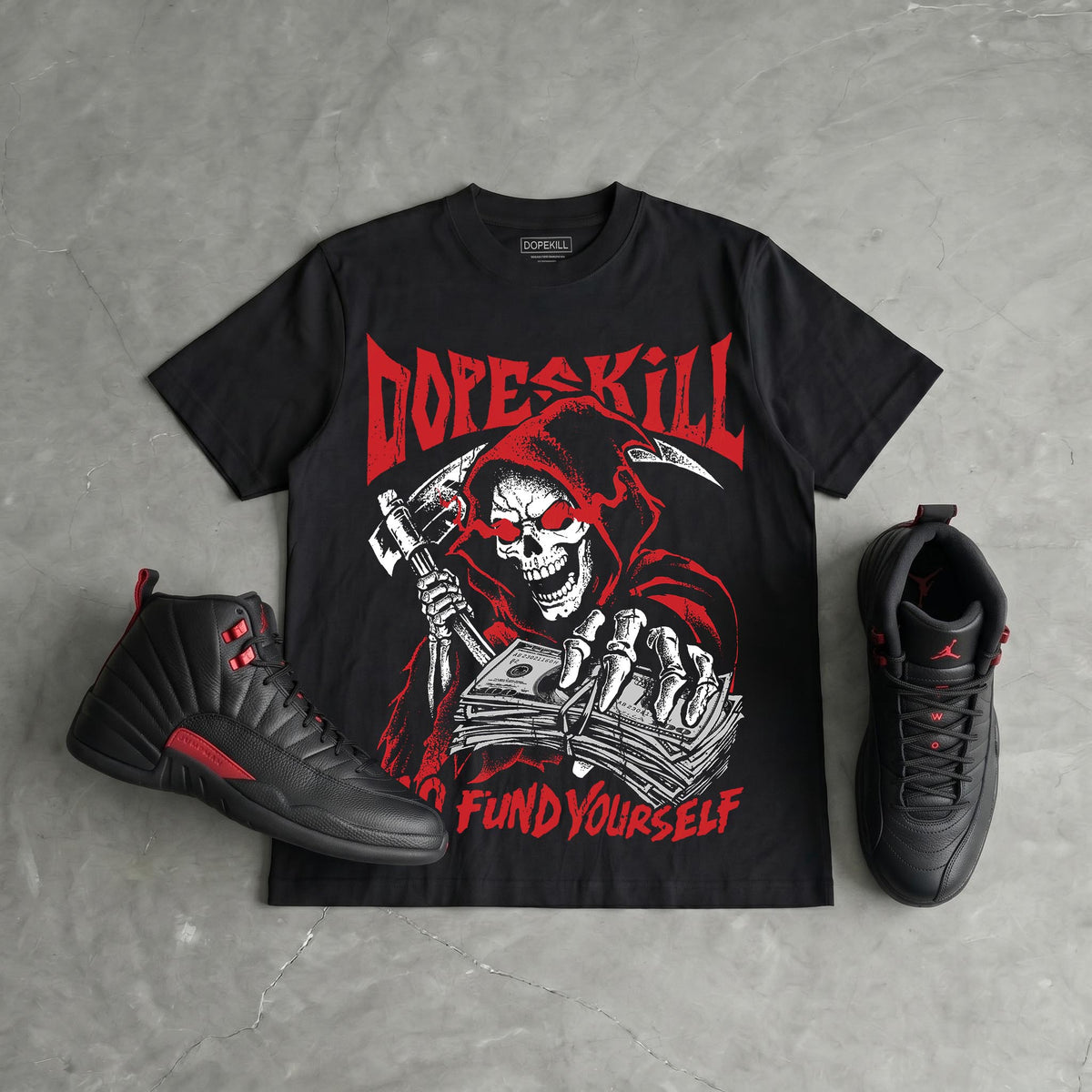 “Bloodline” 12s DopeSkill T-Shirt Go Fund Yourself Graphic