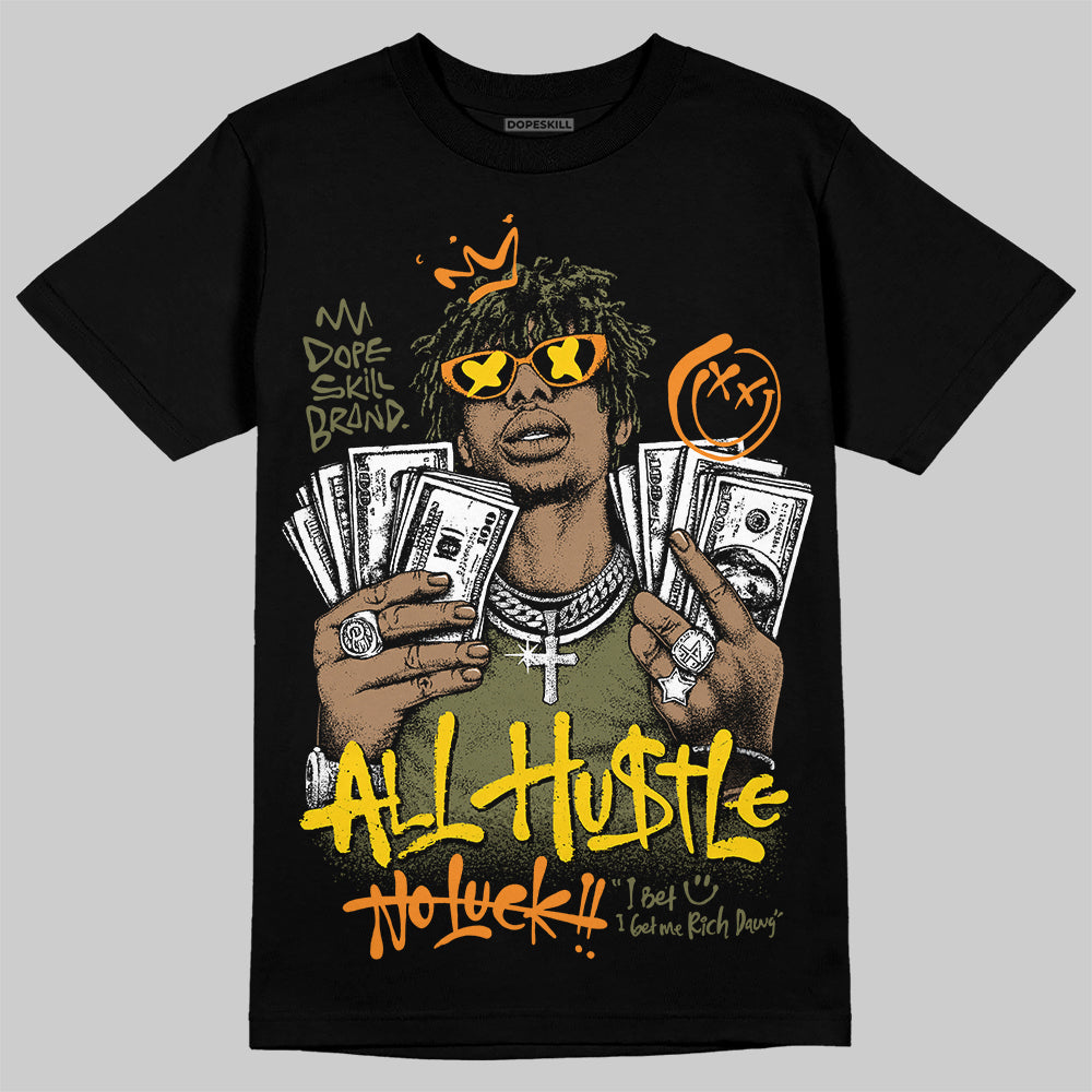 Olive 'All Hustle No Luck' DopeSkill Graphic T-Shirt