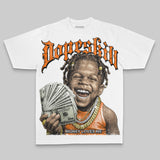 Orange Oversize Print Money Loves Me DopeSkill Graphic T-shirt
