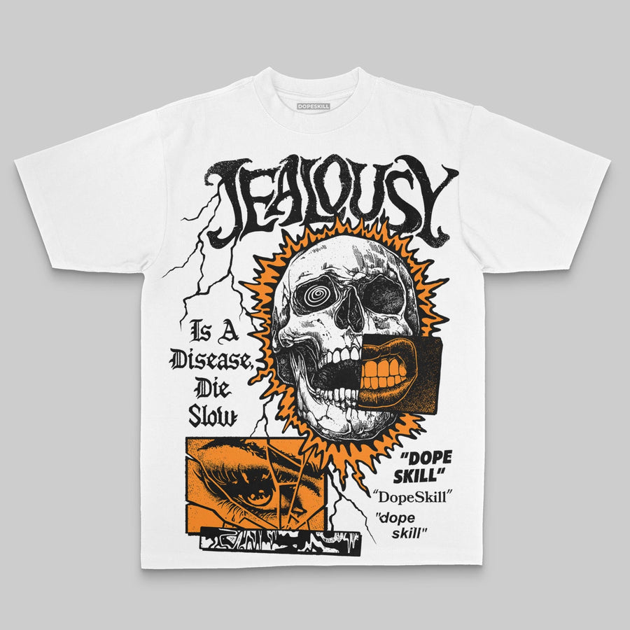Orange Oversize Print Jealousy DopeSkill Graphic T-shirt