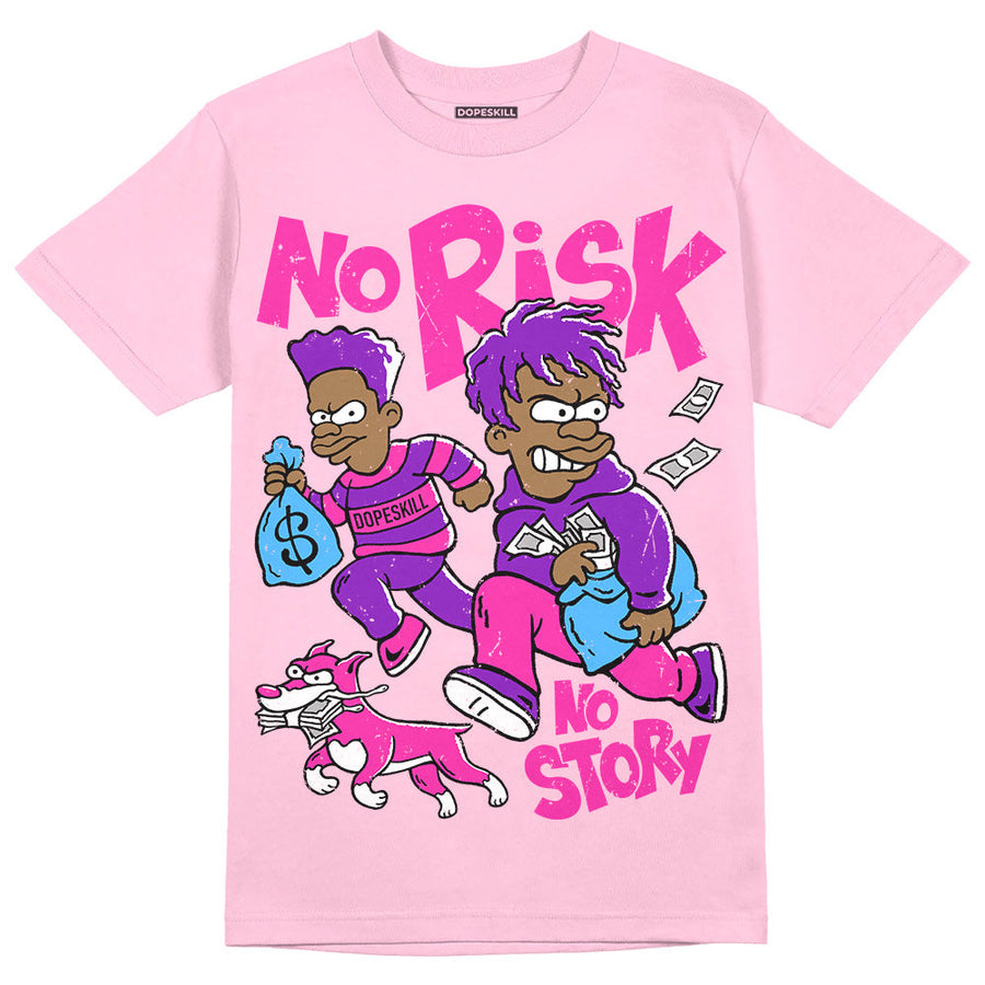 Pink Collection DopeSkill Pink T-shirt No Risk No Story Graphic