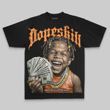 Orange Oversize Print Money Loves Me DopeSkill Graphic T-shirt