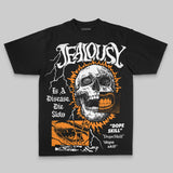 Orange Oversize Print Jealousy DopeSkill Graphic T-shirt