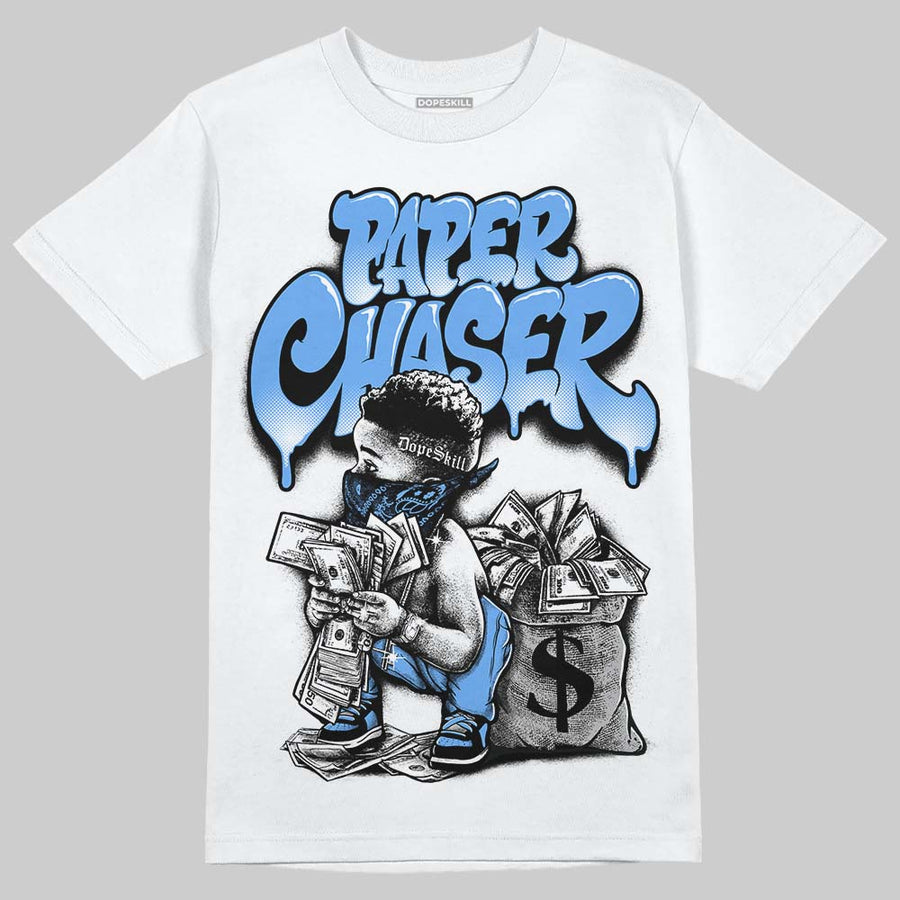 Black University Blue 5s DopeSkill T-Shirt Paper Chaser Boy Graphic
