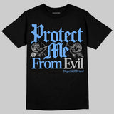 Black University Blue 5s DopeSkill T-Shirt Protect Me From Evil Graphic