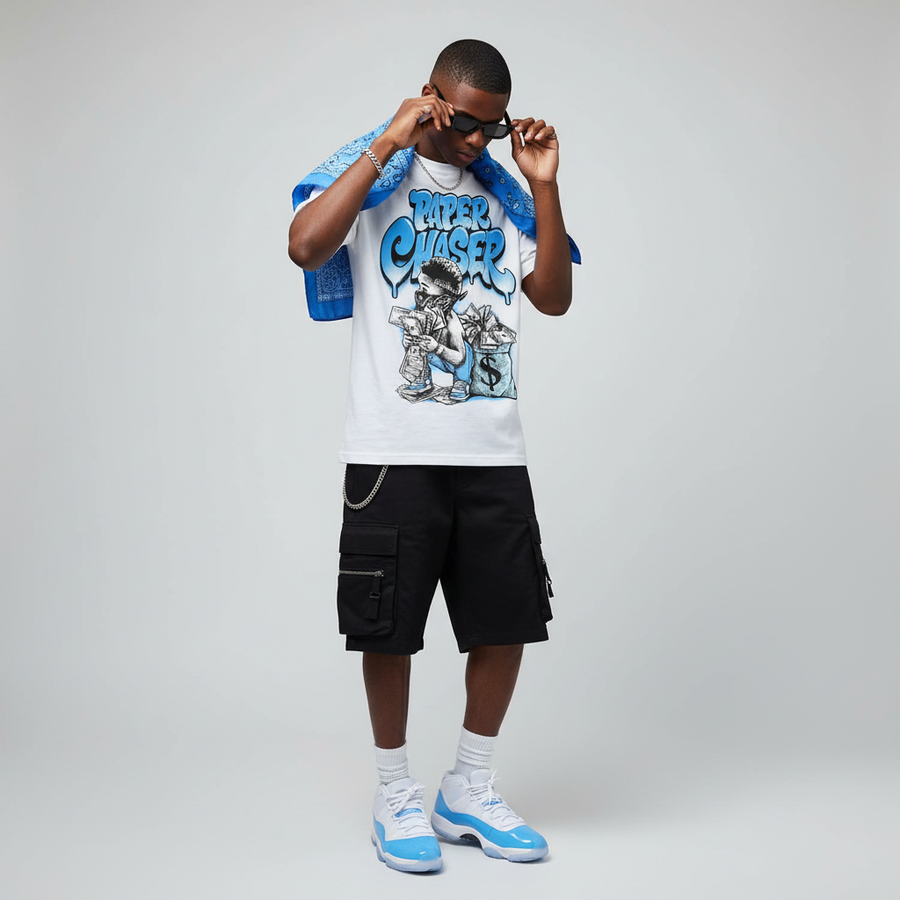 UNC 11s DopeSkill T-Shirt Paper Chaser Boy Graphic