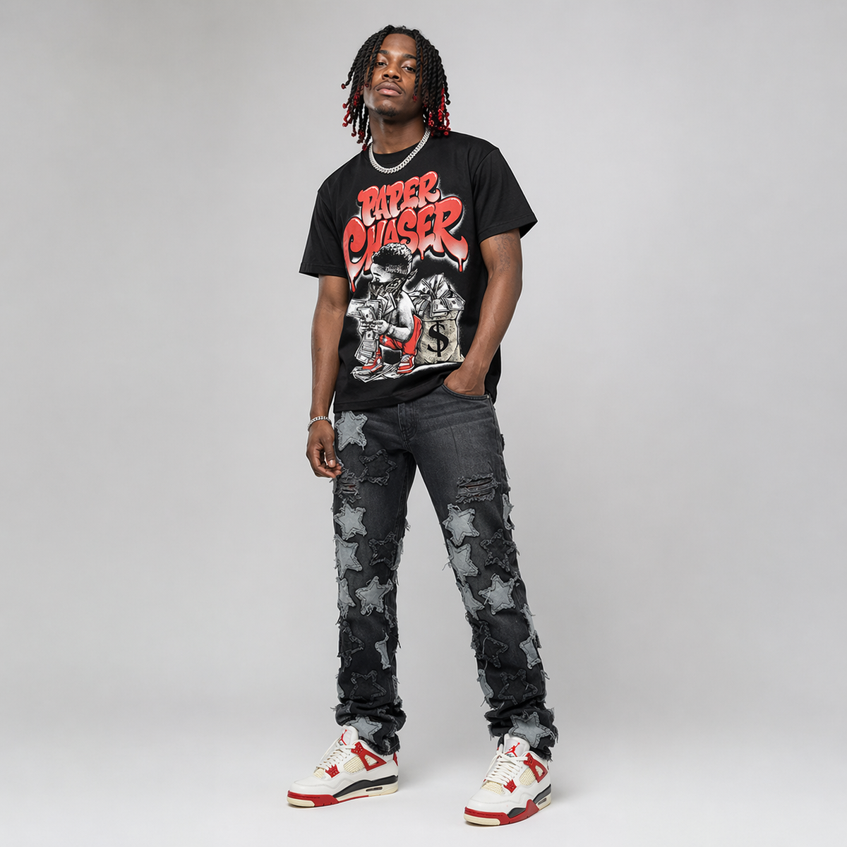 Nigel Sylvester x 4s “Brick After Brick” DopeSkill T-Shirt Paper Chaser Boy Graphic