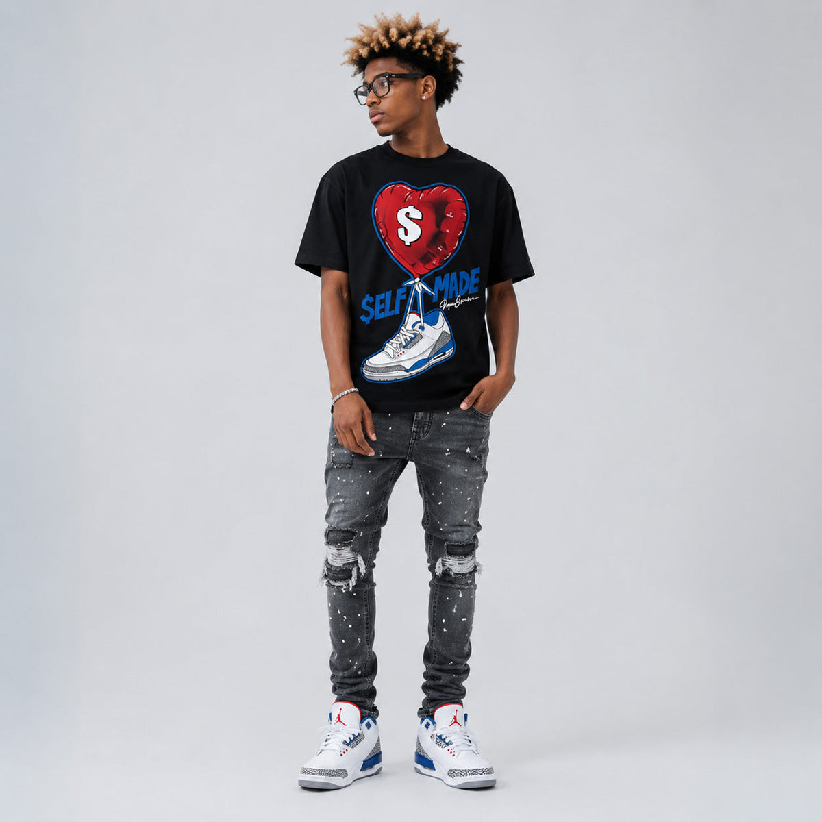 “True Blue” 3s DopeSkill T-Shirt Self Made Graphic