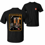 [MADE IN US] Firefighter Job Scene T Shirt, Detailed Fire Engine Helmet And Station Graphic, Gift For Firefighters First Responders And Firehouse Members
