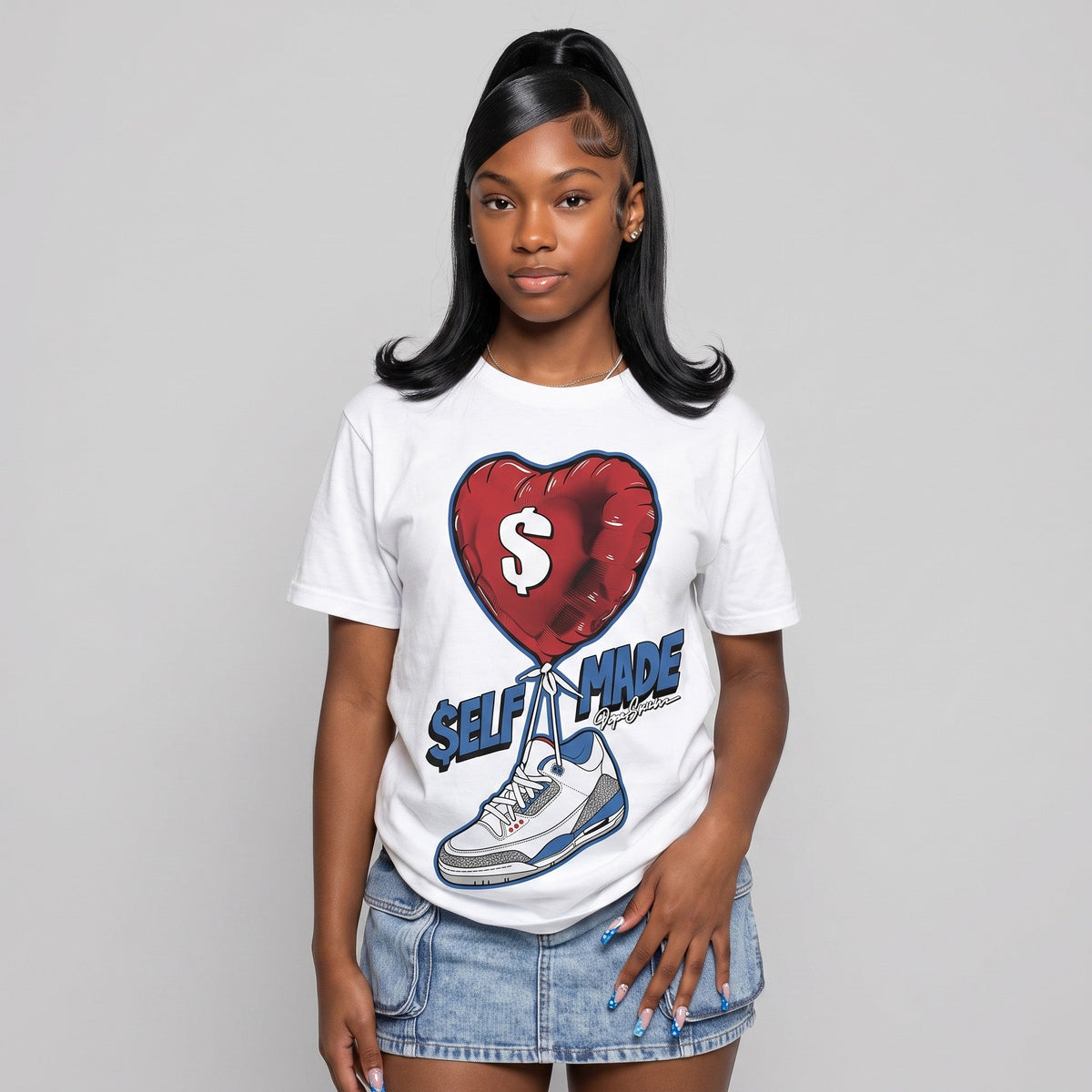 “True Blue” 3s DopeSkill T-Shirt Self Made Graphic