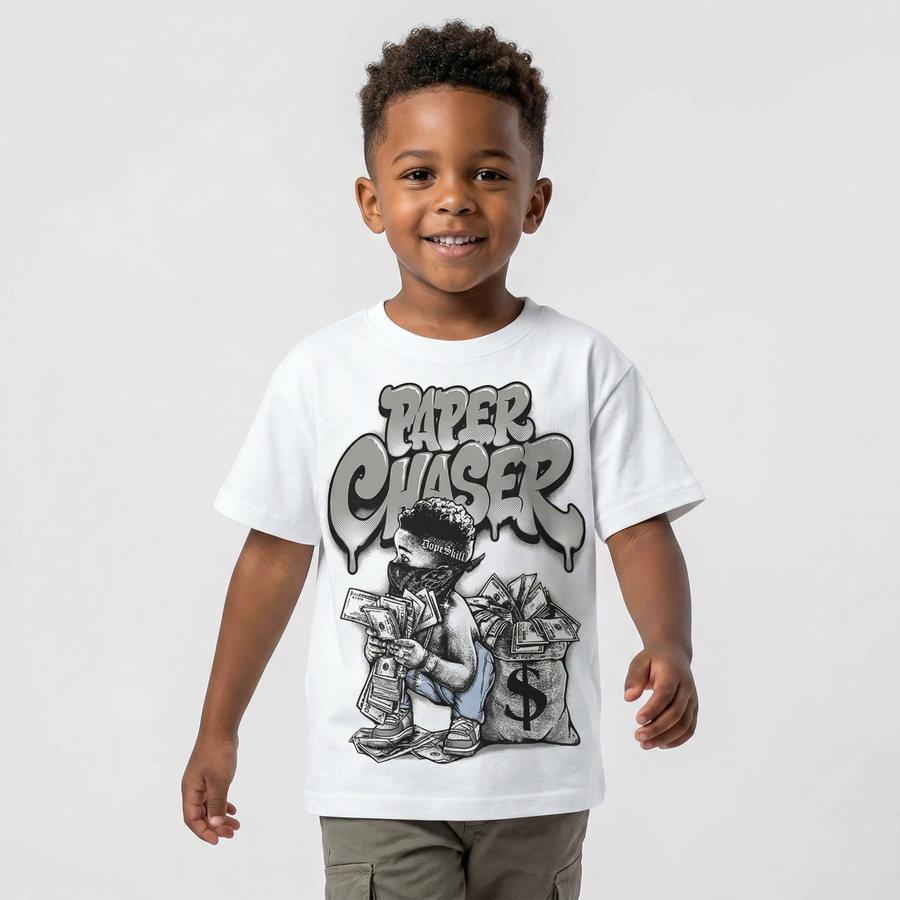 White Metallic 5s DopeSkill T-Shirt Paper Chaser Boy Graphic