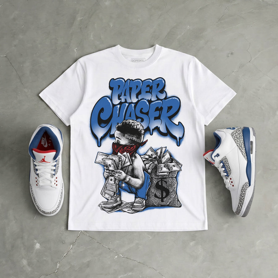“True Blue” 3s DopeSkill T-Shirt Paper Chaser Boy Graphic