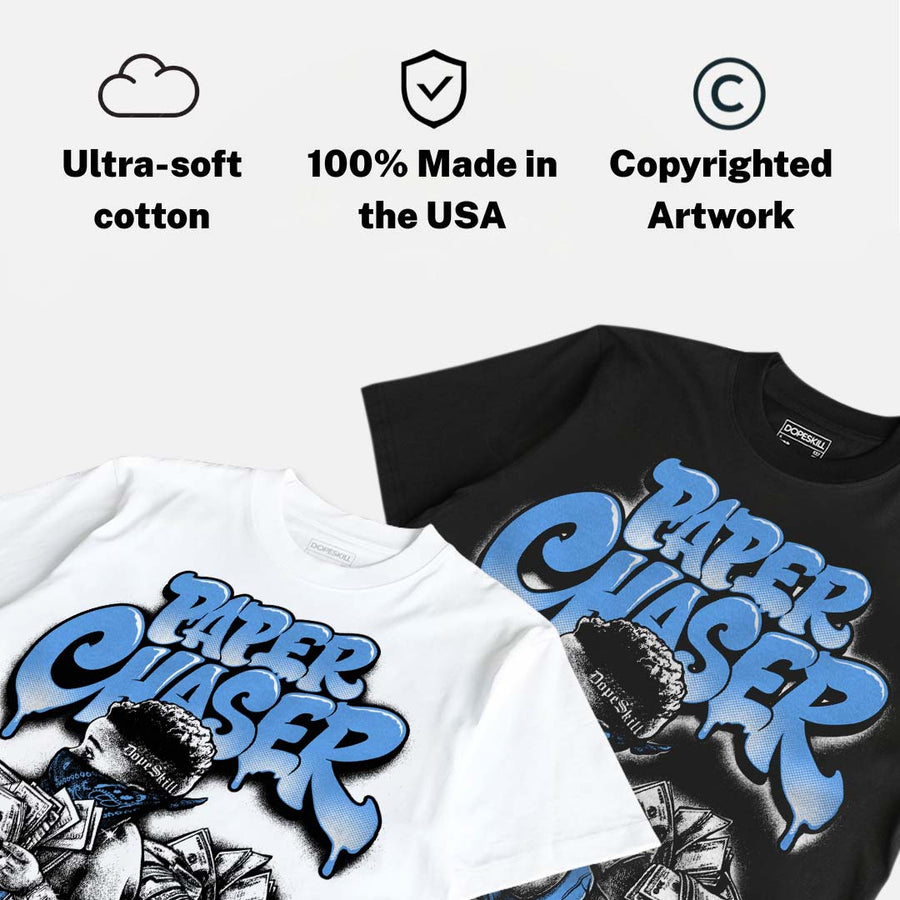Black University Blue 5s DopeSkill T-Shirt Paper Chaser Boy Graphic