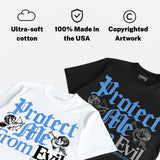 Black University Blue 5s DopeSkill T-Shirt Protect Me From Evil Graphic