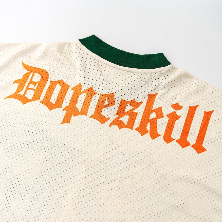 DopeSkill Oversized Jersey Streetwear Graphic Tee Cool V-Neck Beige T-Shirt Angel 26 Graphic