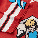 DopeSkill Oversized Jersey Streetwear Graphic Tee Cool V-Neck Red T-Shirt Angel 26 Graphic