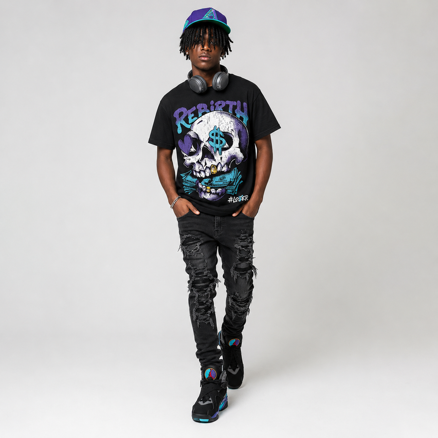 Aqua 8s DopeSkill T-Shirt Rebirth Graphic