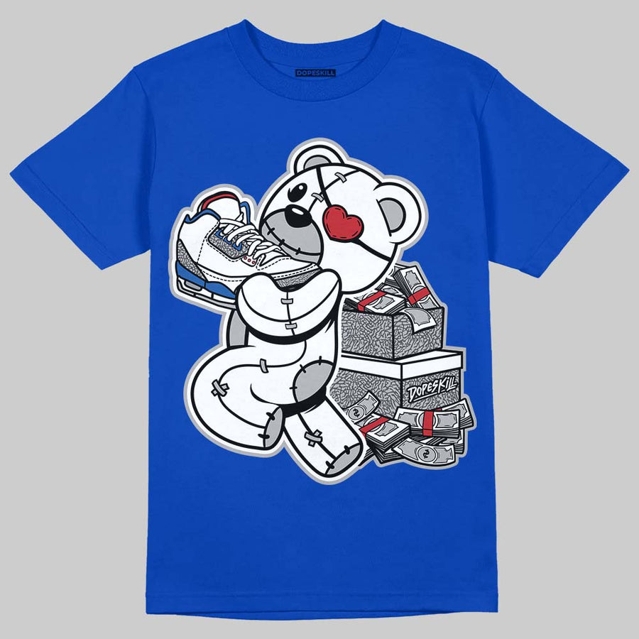 “True Blue” 3s DopeSkill T-Shirt Bear Steals Sneaker Graphic