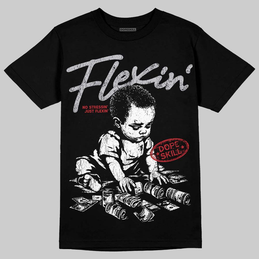 Black Metallic Reimagined 5s DopeSkill T-Shirt Flexin' Graphic