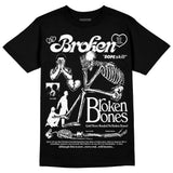 Black and White Collection DopeSkill T-Shirt Broken Bones Graphic