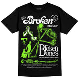 Neon Green Collection DopeSkill T-Shirt Broken Bones Graphic