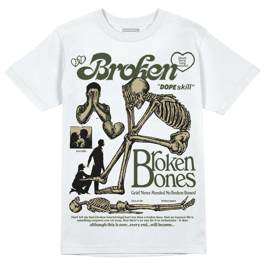 Olive Collection DopeSkill T-Shirt Broken Bones Graphic