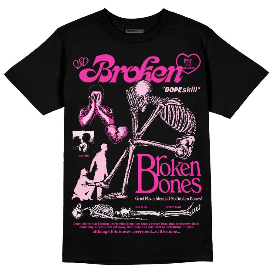 Pink Collection DopeSkill T-Shirt Broken Bones Graphic