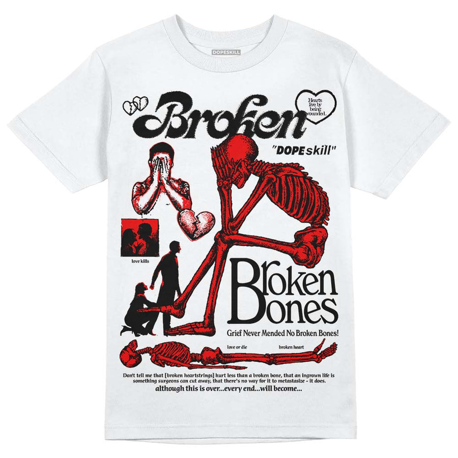 Red Collection DopeSkill T-Shirt Broken Bones Graphic