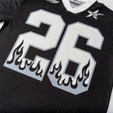 DopeSkill Oversized Jersey Streetwear Graphic Tee Cool V-Neck Black T-Shirt Fire 26 Graphic