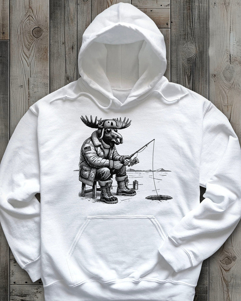 Hard Water Moose Ice Fishing Hoodie