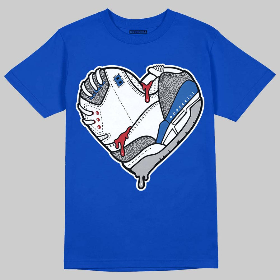 “True Blue” 3s DopeSkill T-Shirt Heart Jordan 3 Graphic