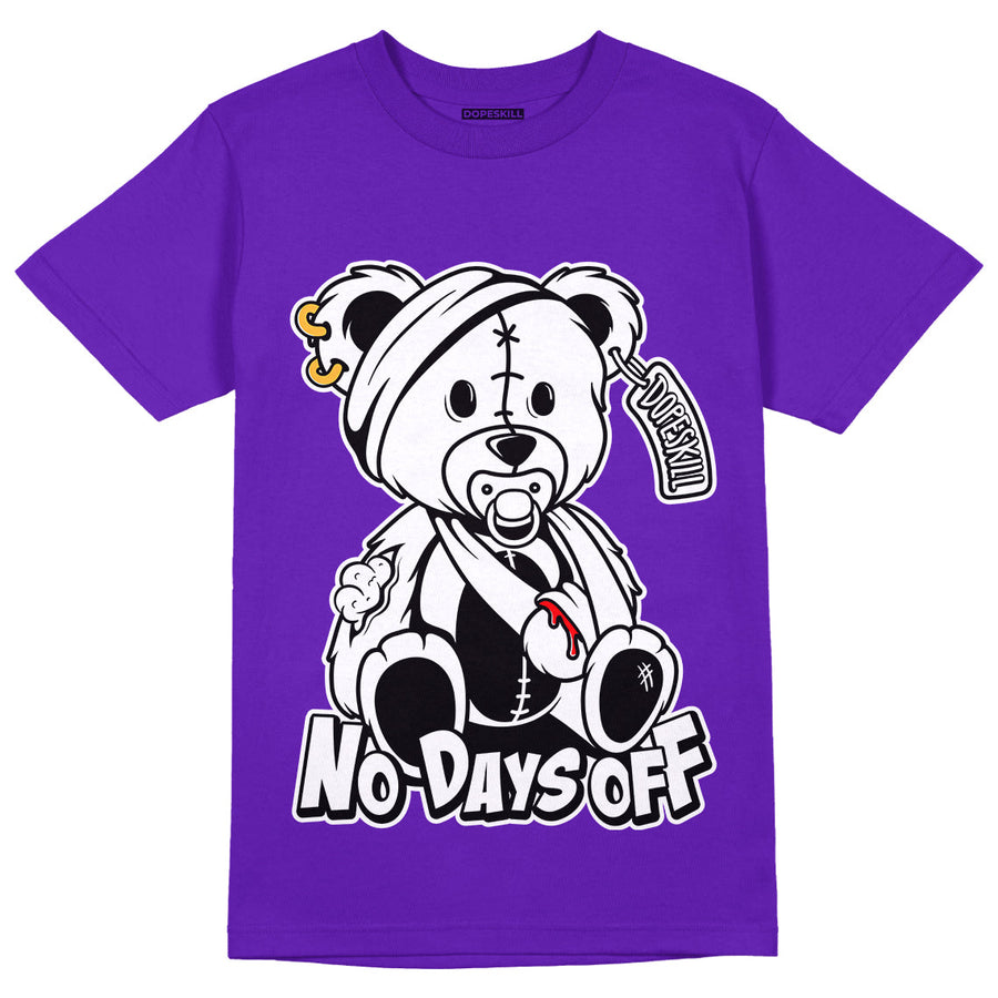 AJ 13 Court Purple DopeSkill Purple T-shirt Hurt Bear Graphic