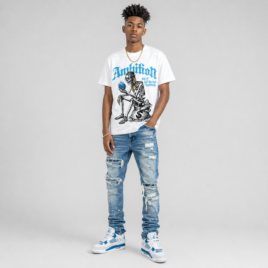 Military Blue 4s DopeSkill T-Shirt Ambition Graphic