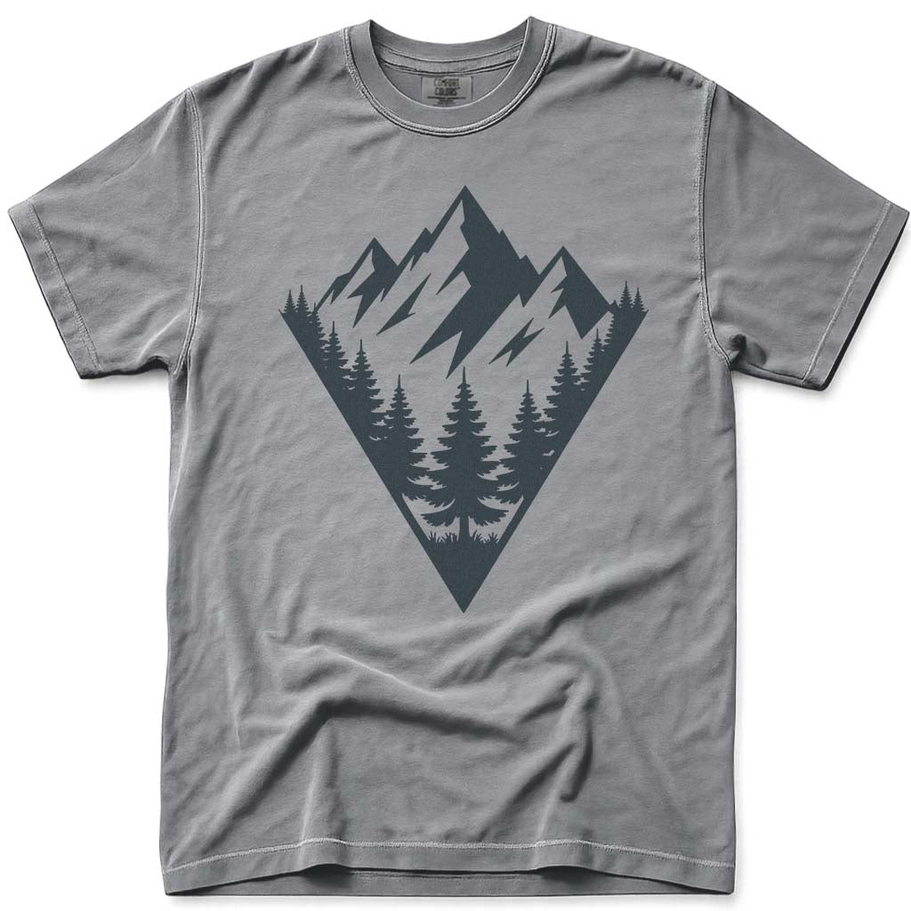 Mountain Forest Scene Camping Hiking Nature Outdoor T-Shirt