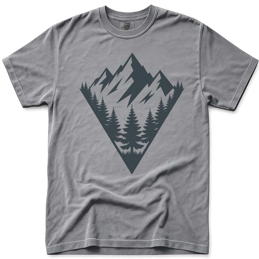 Mountain Forest Scene Camping Hiking Nature Outdoor T-Shirt