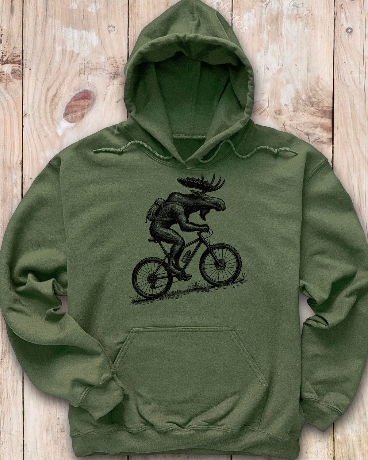 Mountain Bike Moose Hoodie