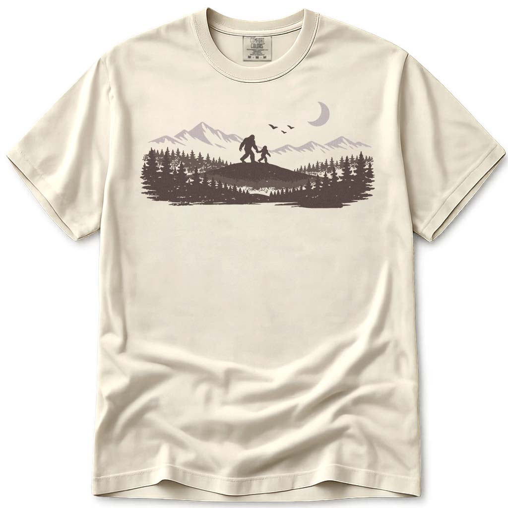 Mountain Forest Bigfoot Dad T-Shirt